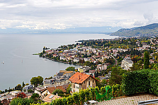 湖,日内瓦,靠近,蒙特勒,沃州,瑞士,欧洲