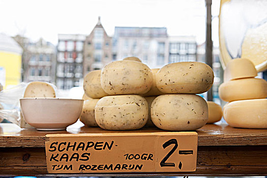圆,奶酪,橱窗,阿姆斯特丹,荷兰