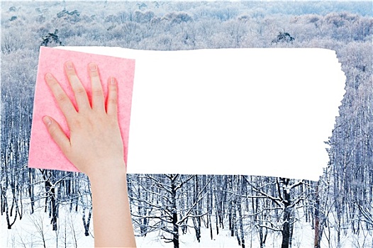 手,冬天,木头,粉色,抹布