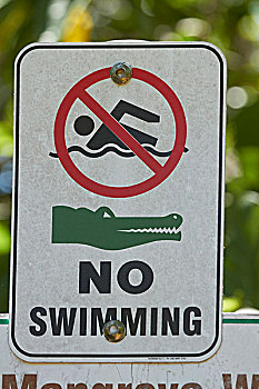 鳄鱼,警告标识,东方,指示,娱乐,达尔文市,北领地州,澳大利亚