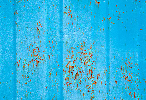 蓝色,生锈,金属,墙壁,背景,纹理