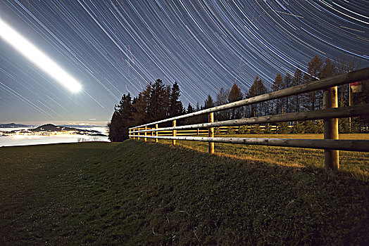 星星,痕迹,高处,靠近,瑞希特贝尔,阿彭策尔,瑞士,欧洲