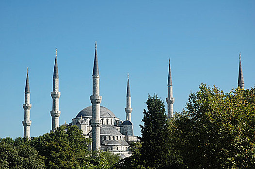 清真寺,尖塔,伊斯坦布尔,土耳其