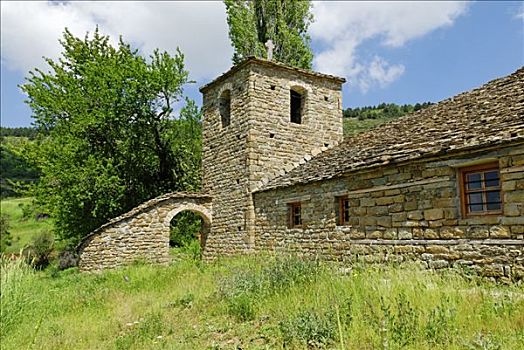 中世纪,教堂,靠近,阿尔巴尼亚,欧洲