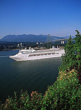 乘客,游船,小湾,温哥华,不列颠哥伦比亚省,加拿大