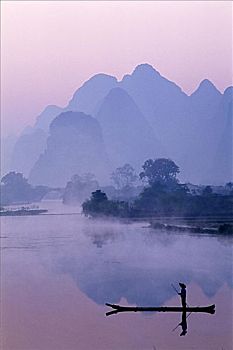 黎明,特色,景色,河,漓江,桂林,广西