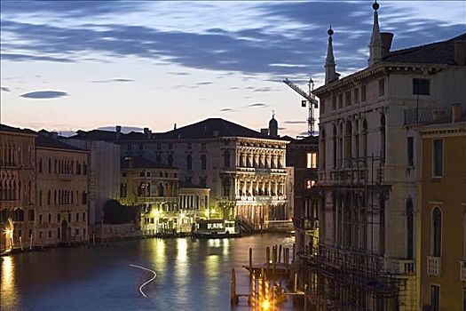 反射,建筑,水中,威尼斯,意大利