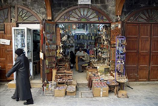 纪念品店,历史名城,中心,大马士革,叙利亚,中东,亚洲