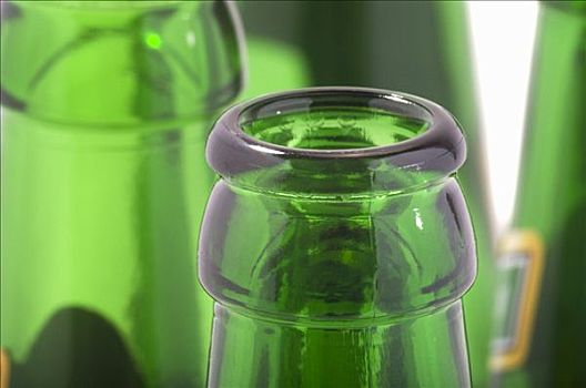 绿色,啤酒瓶,颈部,特写