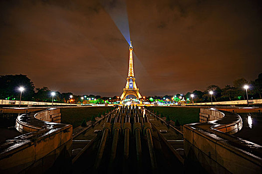 巴黎,法国,五月,埃菲尔铁塔,夜景,纪念建筑,世界,游人