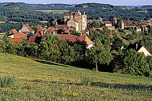 法国,利莫辛,中世纪,乡村,城堡