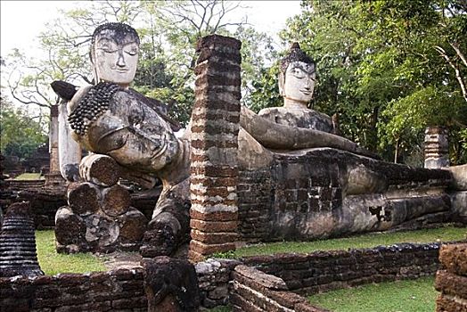 泰国,历史,公园,佛,雕塑