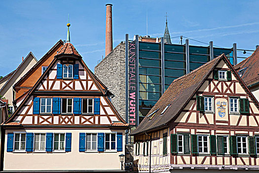 艺术,画廊,美术馆,半木结构房屋,巴登符腾堡,德国,欧洲