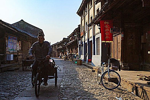 道路,老房子,青石板