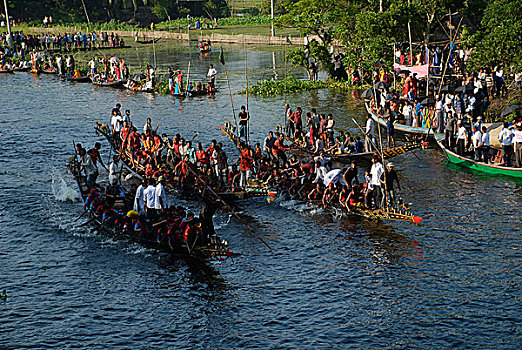 赛船,拿,局部,喜庆,柱子,节日,孟加拉,十月,2008年