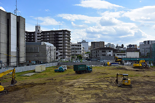 日本大阪的建筑工地