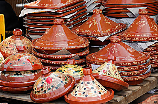 陶器,塔津,餐具,梅克内斯,摩洛哥,非洲