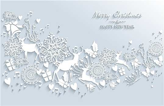 白色,圣诞快乐,新年快乐,旧式,贺卡