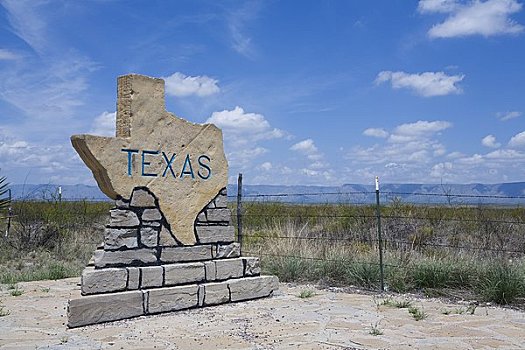 石头,牌匾,德克萨斯,线条,边界,美国