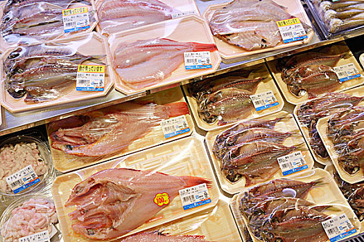 包装,鱼肉,超市,东京,日本,亚洲