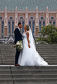 美国华盛顿大学校园,校园婚纱摄影