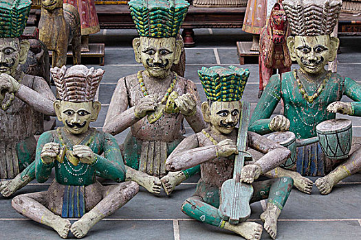 印度,拉贾斯坦邦,乌代浦尔,赤陶,涂绘,小雕像,音乐人