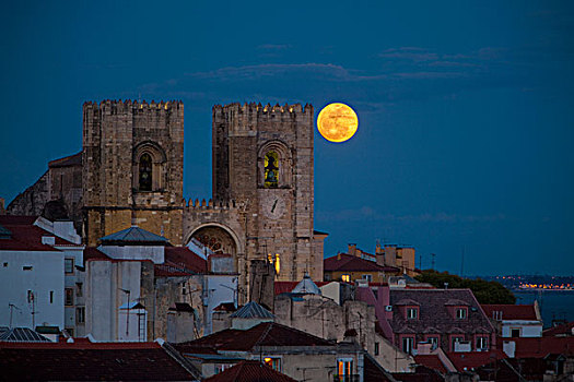 葡萄牙,里斯本,大教堂,满月,画廊