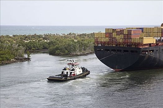集装箱船,劳德戴尔县,佛罗里达,美国