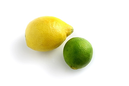 柠檬,黄色,绿色,白色背景,背景