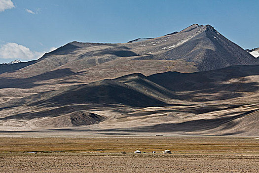 蒙古包,公路,山,背影,省,塔吉克斯坦,亚洲