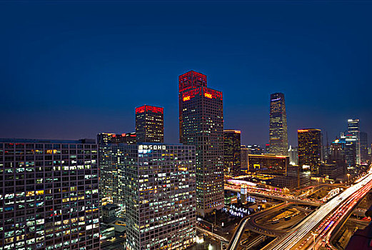 北京cbd地区夜景