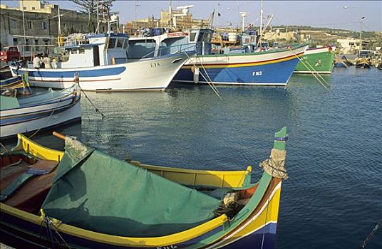 渔船,港口,马尔萨什洛克,马耳他