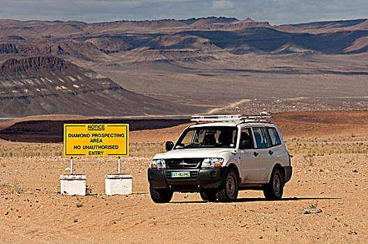 越野车辆,进入,指示,南非,纳米比亚,背影,里希特斯韦德国家公园,非洲