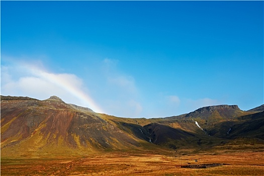 漂亮,彩虹,上方,山,北方,峡湾,冰岛