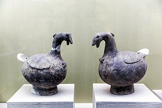 汉鸭形陶壶,山西省运城盐湖区博物馆
