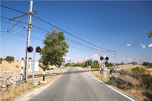 铁路,水平,穿过