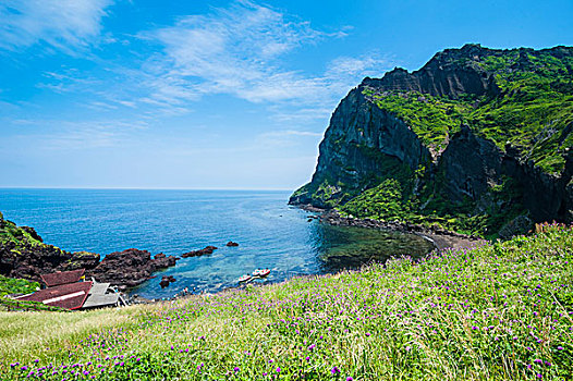 日出,顶峰,世界遗产,济州岛,岛屿,韩国