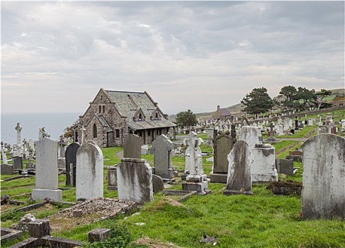 墓地,头部,北威尔士