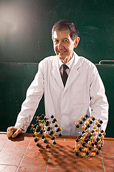 化学,教师,两个,分子结构,模型