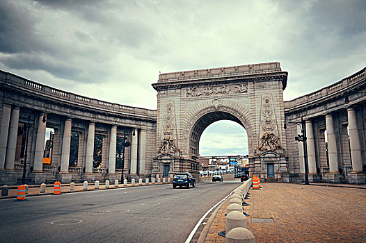 拱形,入口,曼哈顿大桥,纽约
