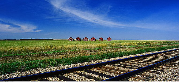 铁轨,靠近,萨斯喀彻温,加拿大