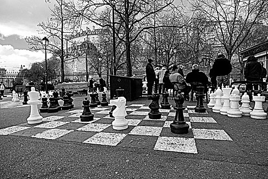 玩,下棋,日内瓦,公园,瑞士