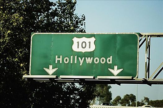 仰视,公路,标识,好莱坞,洛杉矶,加利福尼亚,美国