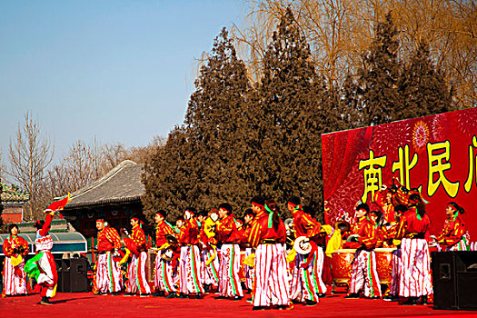 北京春节地坛锣鼓表演