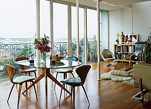 20世纪50年代风格,餐桌,椅子,区域