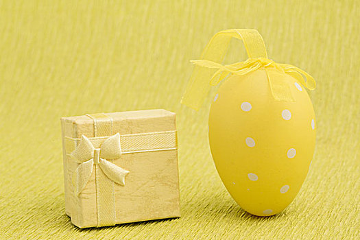 黄色,复活节彩蛋,礼物,黄色背景