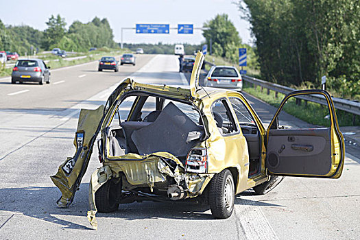 意外,高速公路,靠近,莱茵兰普法尔茨州,德国,欧洲