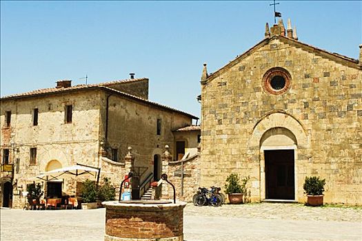 建筑,教堂,广场,罗马,蒙特利格奥尼,锡耶纳省,托斯卡纳,意大利