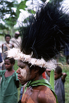 巴布亚新几内亚,河,肖像,部族,舞者,唱歌