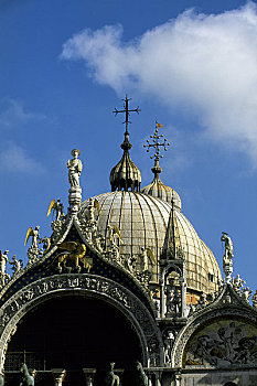意大利,威尼斯,圣马可广场,特写,屋顶
